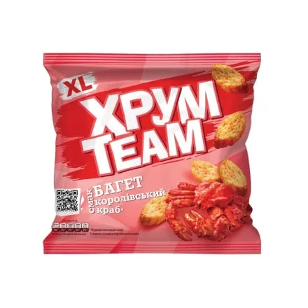 Сухарики 90 г ХрумTeam Багет зі смаком королівського краба м/уп - Photo 1