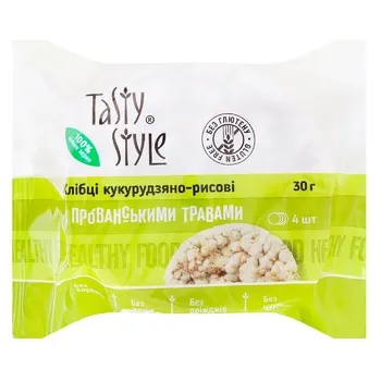 Хлібці Tasty Style безглютенові кукурудзяно-рисові з прованськими травами 30г - Photo 3