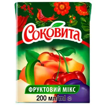 Напій Соковіта соковмісний мультивітамінний з м'якоттю 200мл - Photo 1
