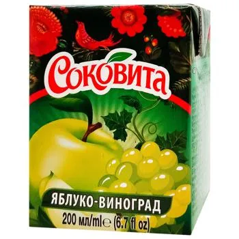 Напій соковмісний Соковита виноград-яблуко 200мл - Photo 1