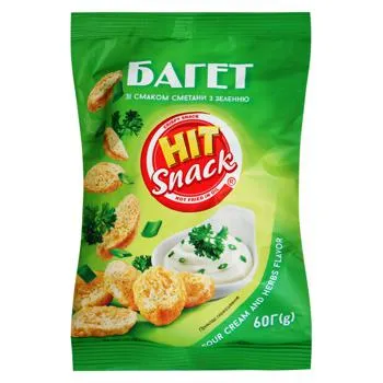 Багет Hit Snack сметана з зеленню 60г - Photo 1