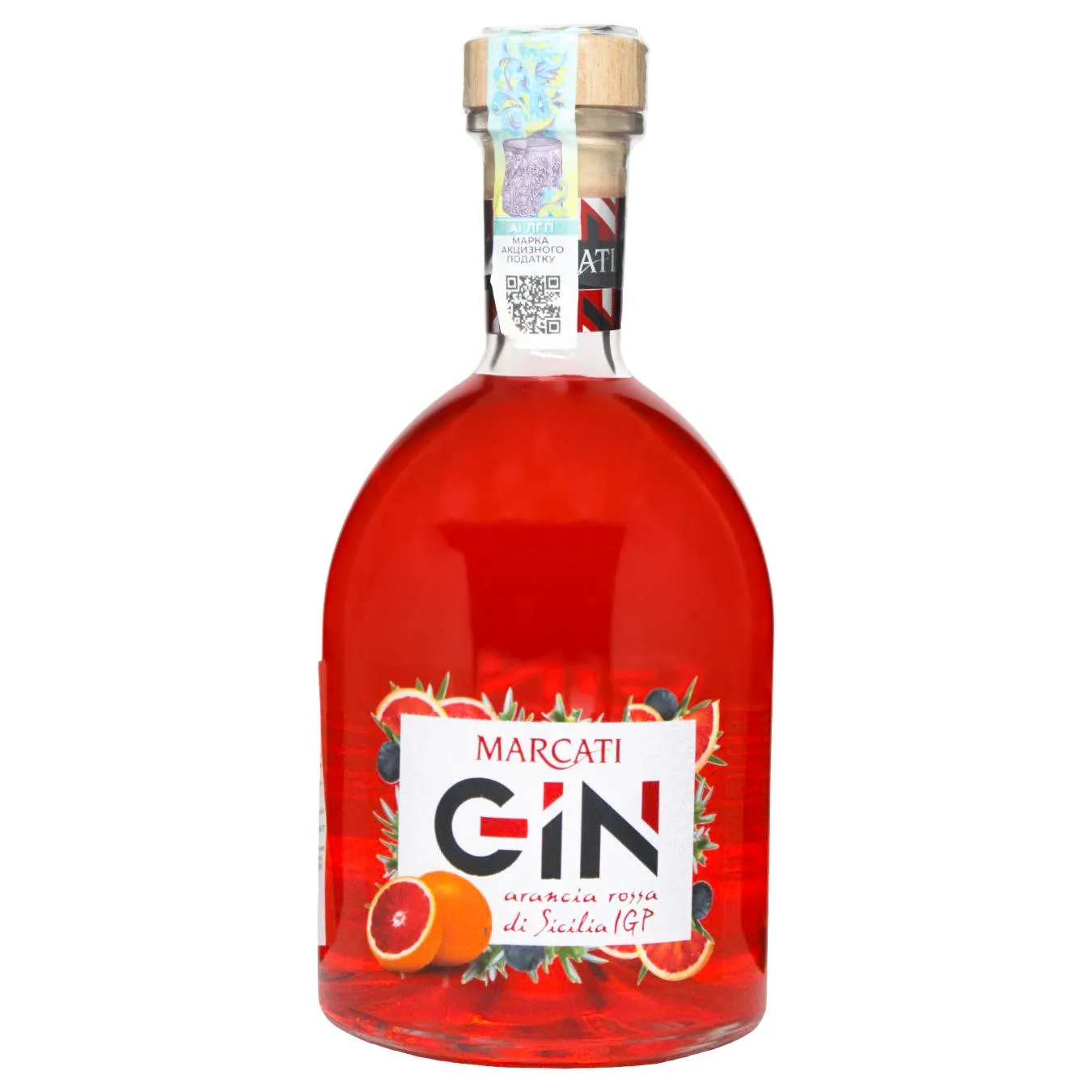 Джин Marcati Сицилійський черв. апельсин 0,7л 42% (Італія) - Фото 1