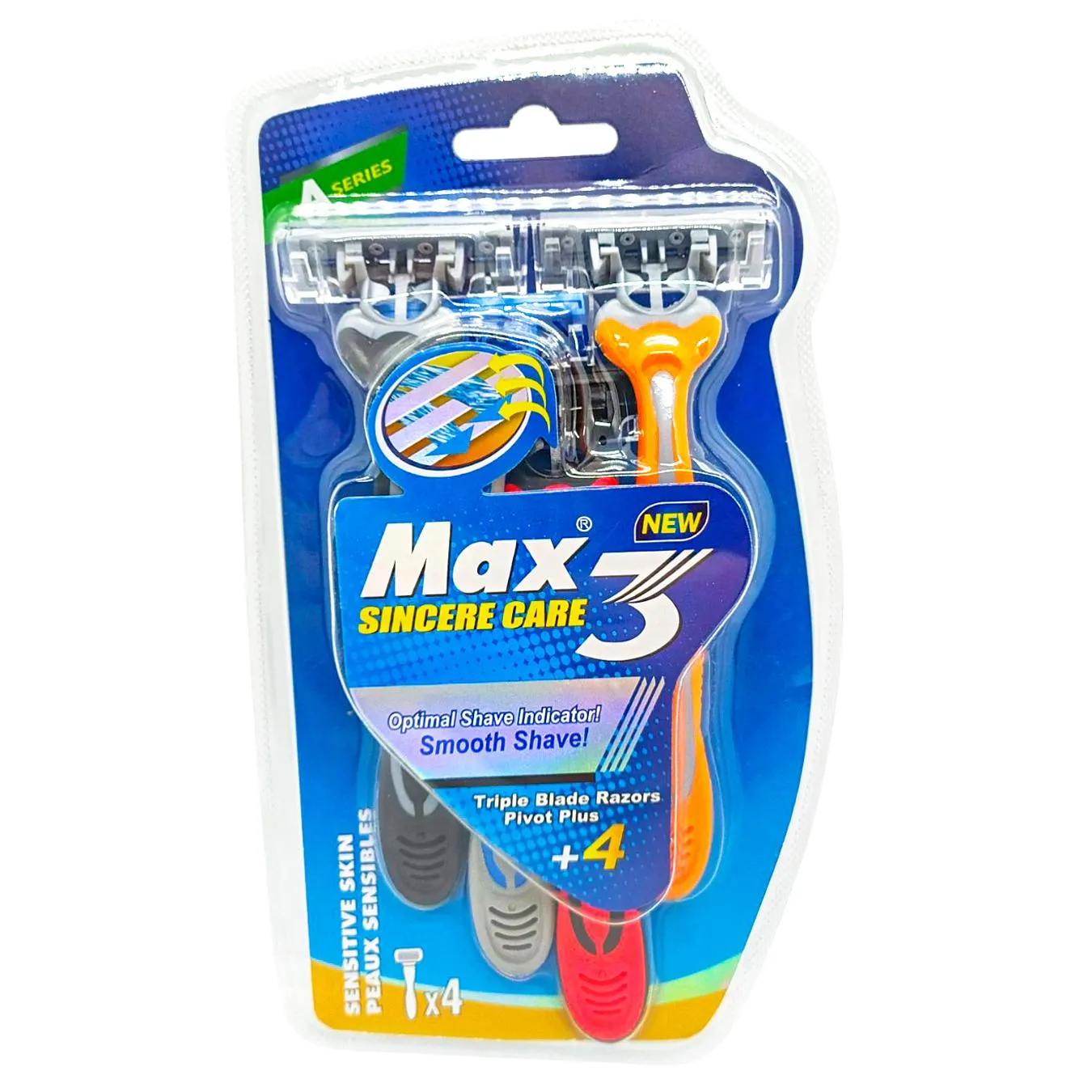 Бритви Max Sincere Care 3 чоловічі 4шт - Фото 1