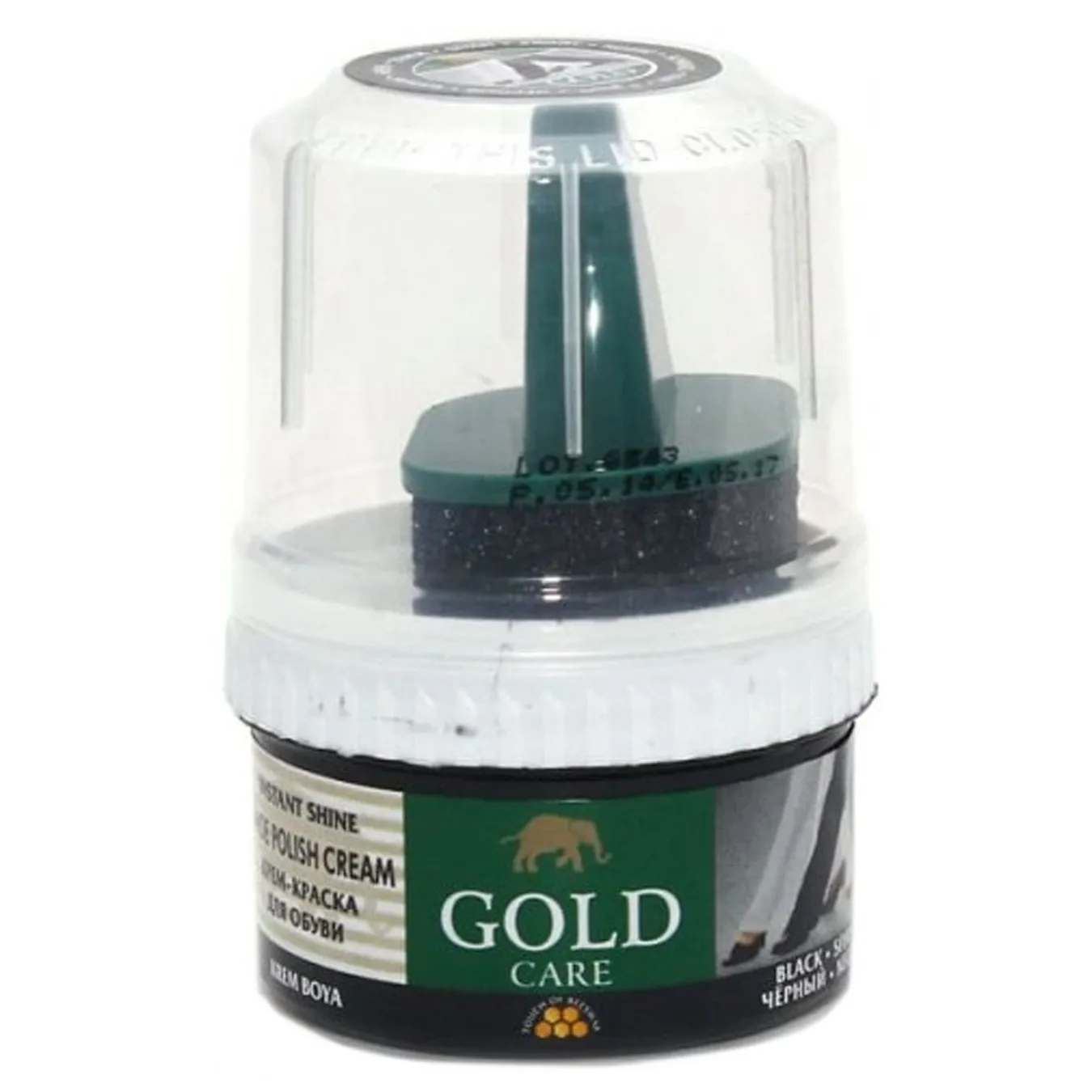 Крем-фарба Gold Care чорна для надання блиску взуттю 50мл - Фото 1
