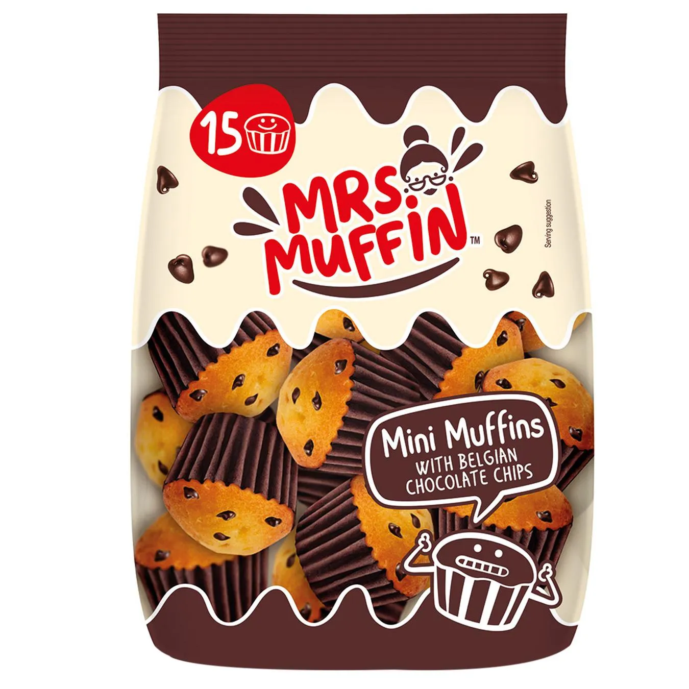 Міні-маффіни Mrs Muffin зі шматочками бельгійського шоколаду 225г - Фото 1