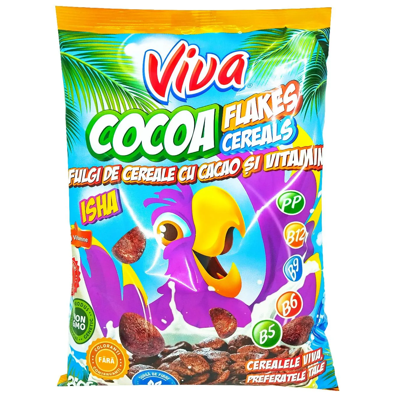 Пластівці VIVA  пшеничні зі смаком какао 250г И237 - Фото 1