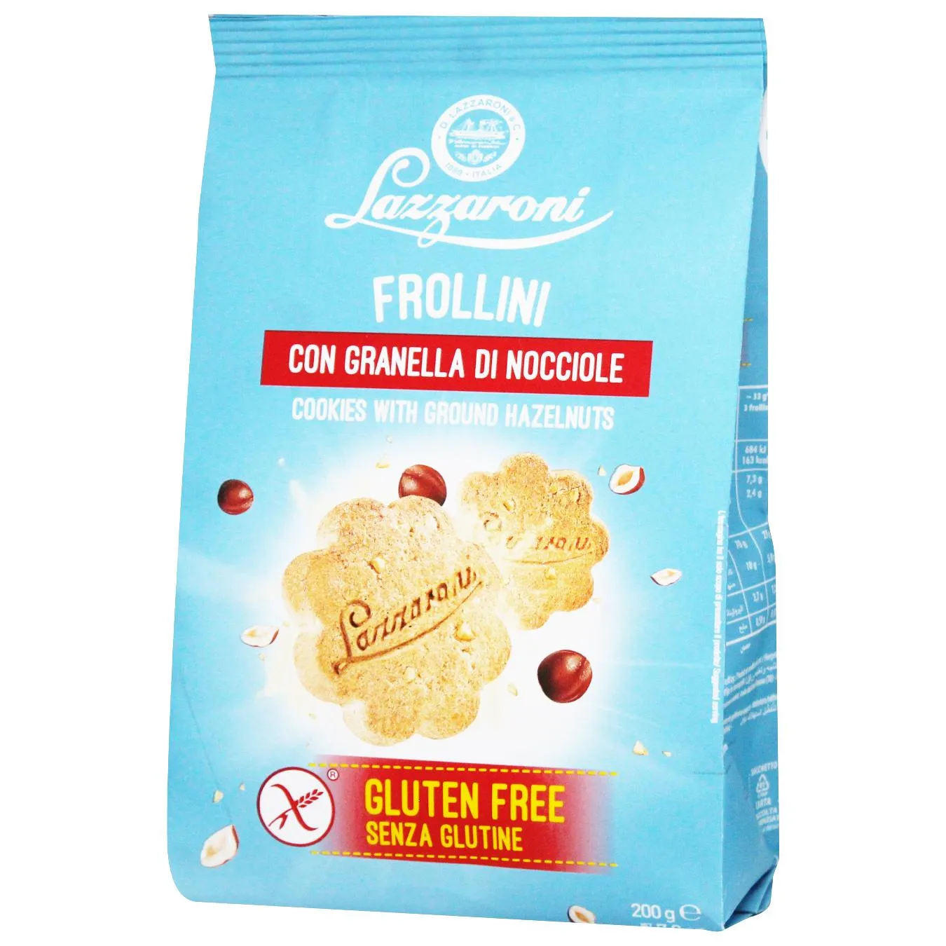 Печ. Lazzaroni 200г пісоч.безглютен.глазур. фундук(Італія) - Фото 1