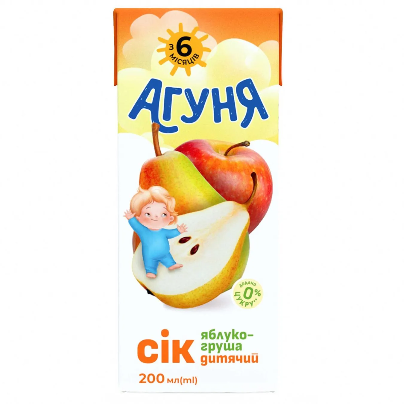 Сік Агуня Яблуко-груша 200мл - Фото 4