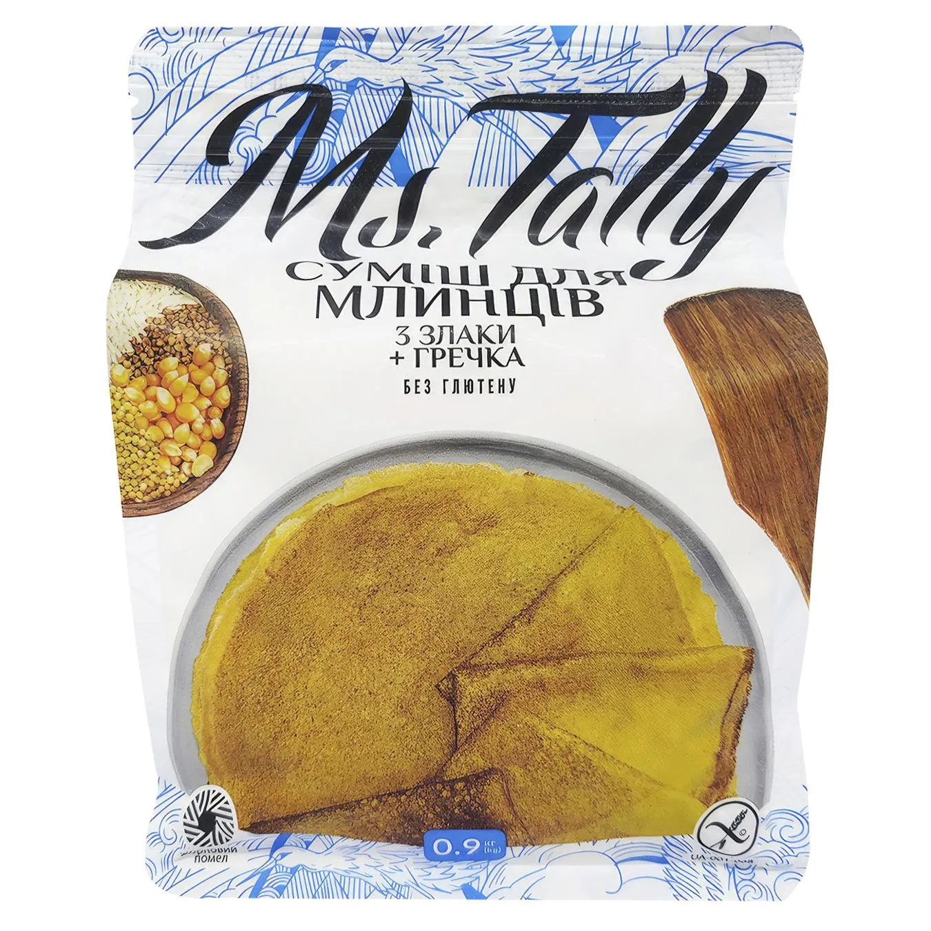 Суміш для млинців Ms.Tally 3 злака та гречка 0,9кг - Фото 1