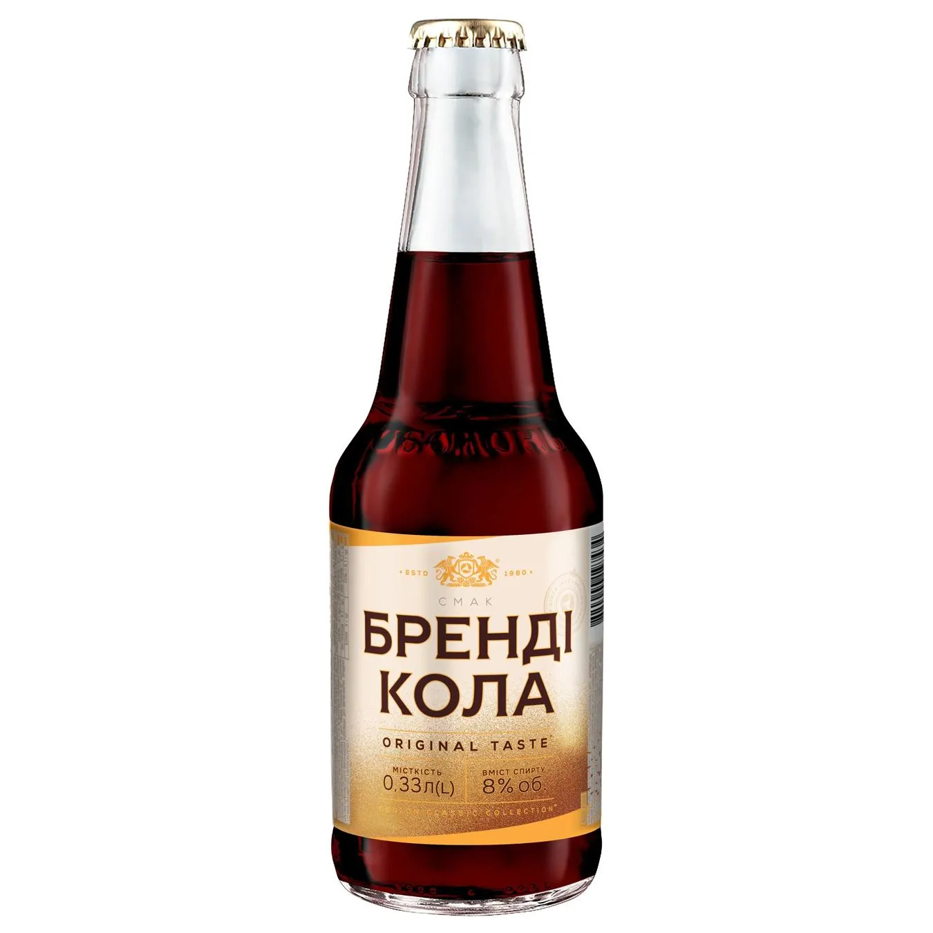 Коктейль сл./алк. Оболонь 0,33 л скл. Бренді-Кола О - Фото 1