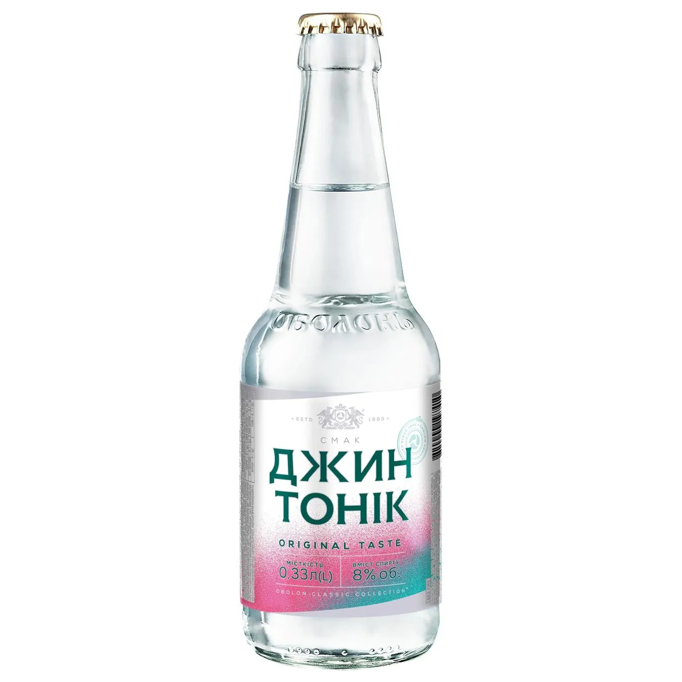 Коктейль сл./алк. Оболонь 0,33 л скл. Джин Тонік О - Фото 1