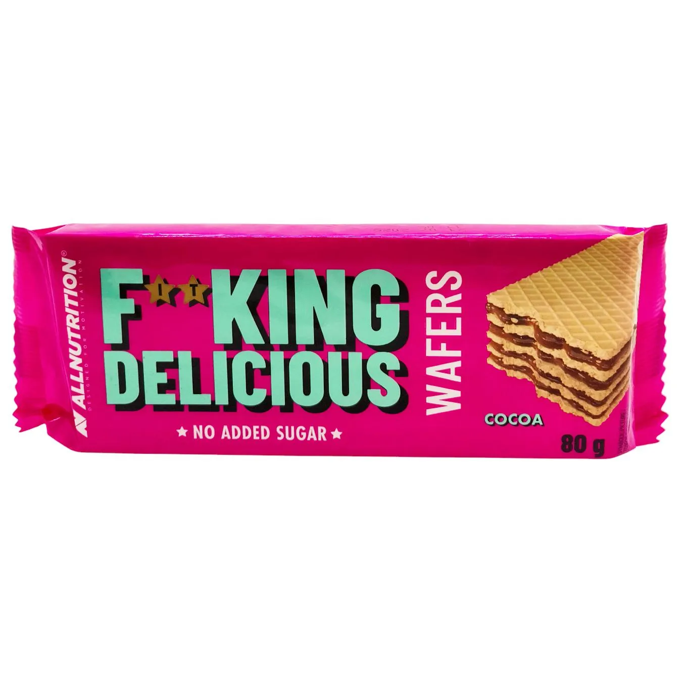 Вафлі AllNutrition Fitking Delicious з какао без цукру 80г - Фото 1