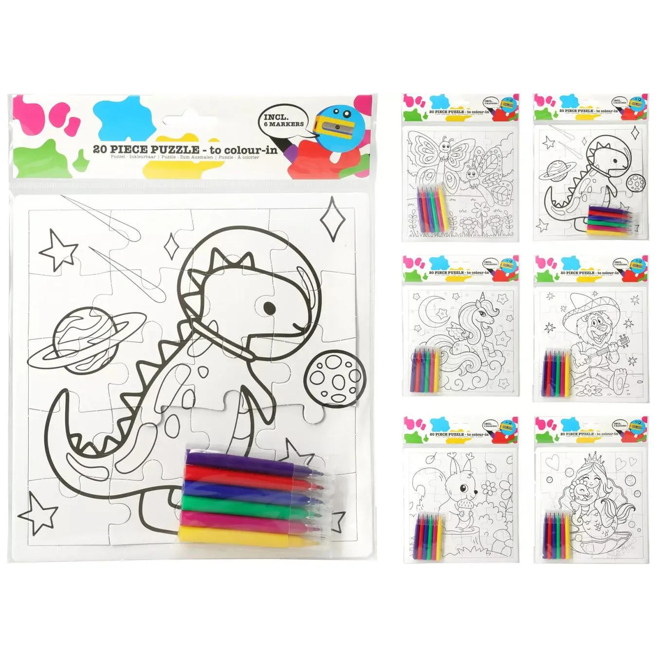 Пазл-розмальовка набір 21х21см в асортименті - Фото 1