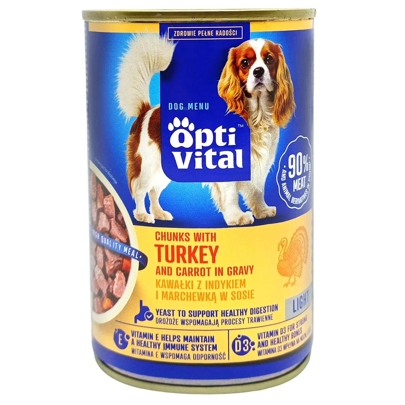 Корм вологий Optivital з індичкою та морквою для собак 415г - Фото 1
