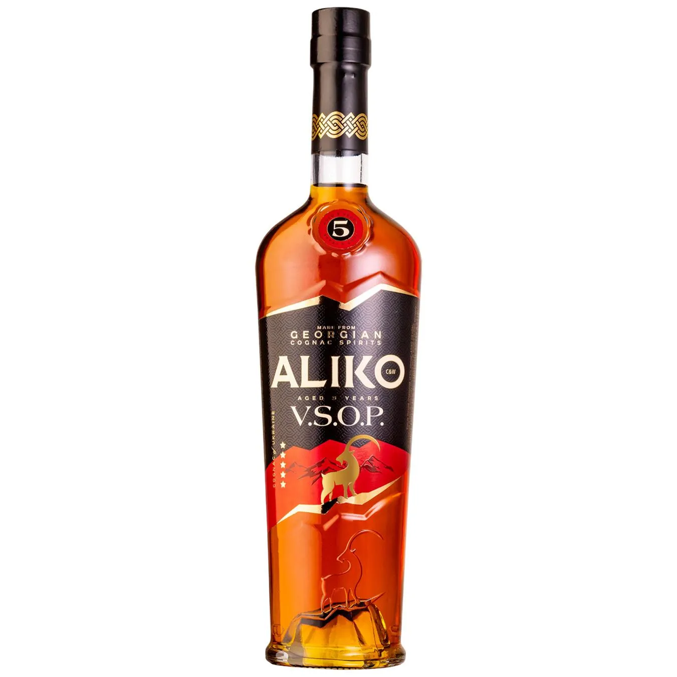 Коньяк України Aliko C&W V.S.O.P. 5 років 40% 0,5л - Фото 3