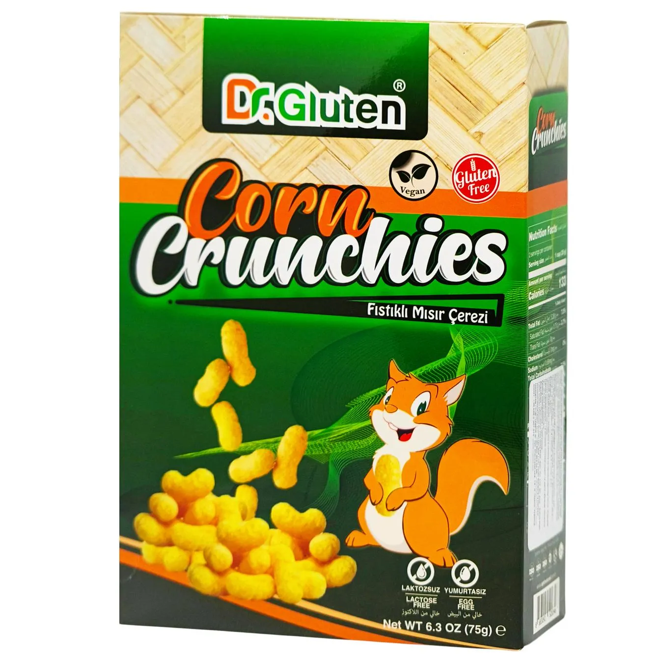 Снек Dr.Gluten кукурудзяний зі смаком арахісу без глютену 75г - Фото 1