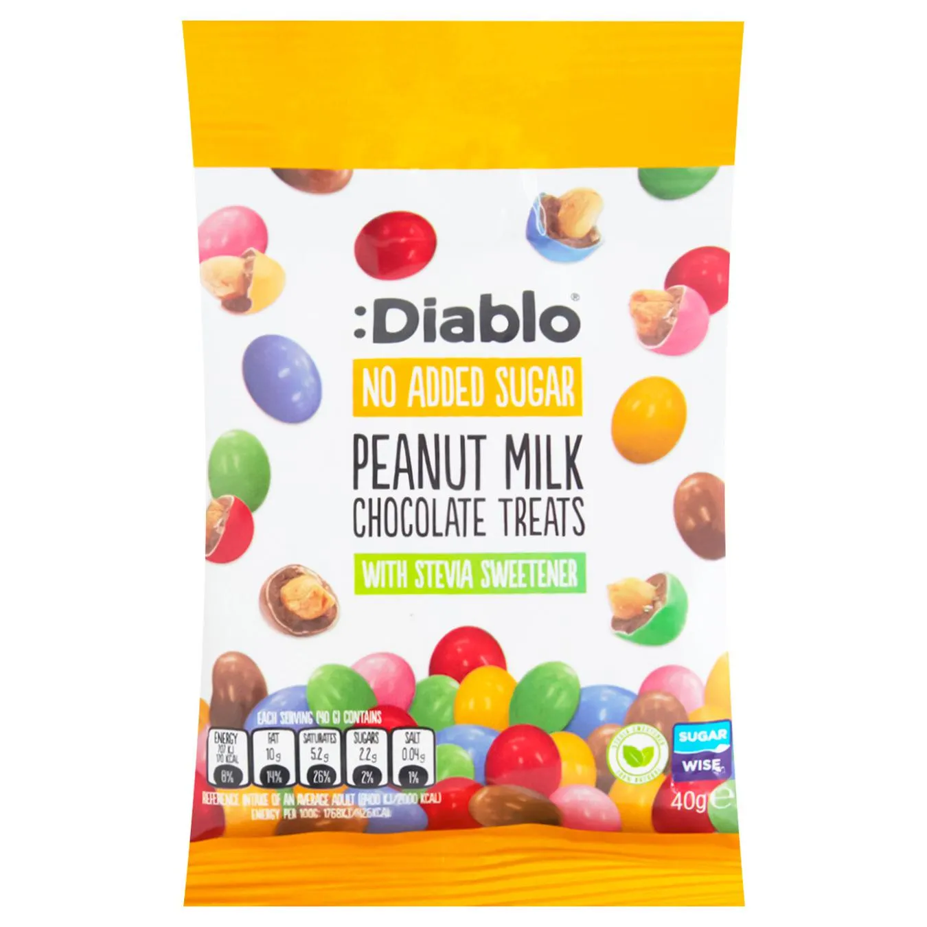 Арахіс Diablo в молочному шоколаді без цукру 40г - Фото 1