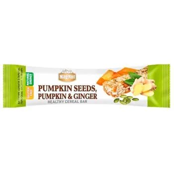 Батончик зерновий MagNut Цукати з гарбуза, гарбузове насіння та імбир 35г - Фото 1