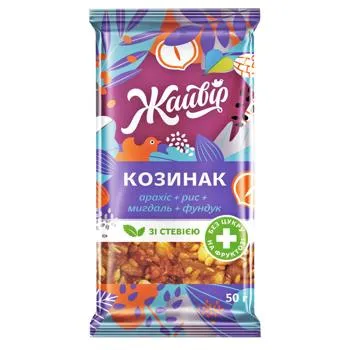 Козинак Жайвір асорті з мигдалем на фруктозі зі стевією 50г - Фото 3