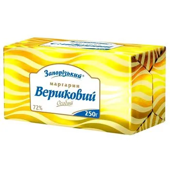 Маргарин Запорізький Вершковий Особий 72% 250г - Photo 1