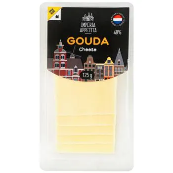 Сир Imperia Appetita Гауда 48% нарізка 125г - Фото 1