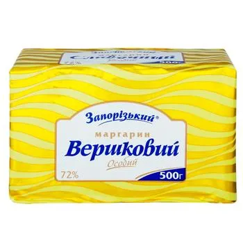 Маргарин Запорізький Вершковий особий 72% 500г - Фото 1