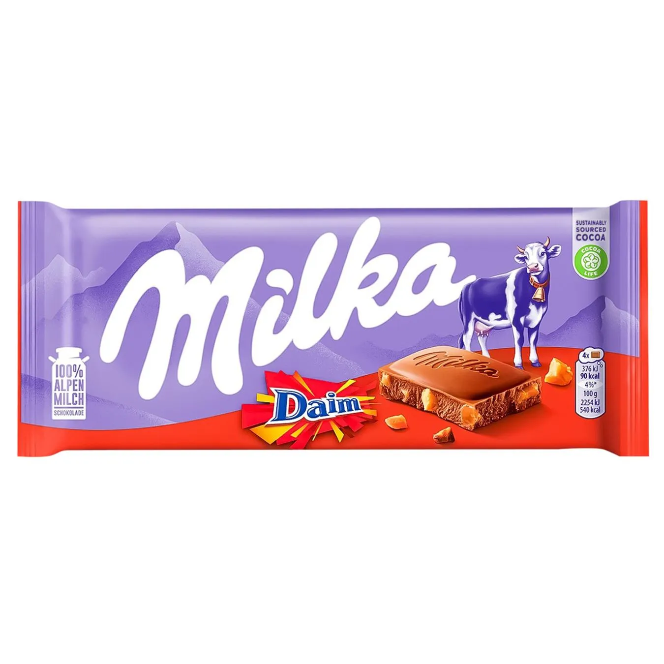 Шоколад молочний Milka мигдаль та карамель 100г - Фото 1