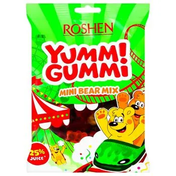 Цукерки Roshen Yummi Gummi Mini Bear Mix желейні 165г - Фото 3