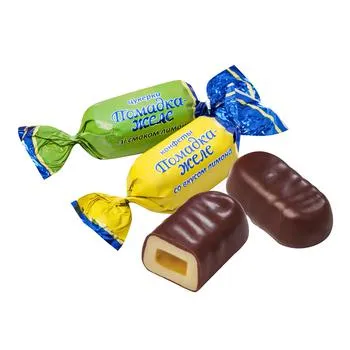 Цукерки Бісквіт-Шоколад помадка-желе зі смаком лимона вагові - Фото 1