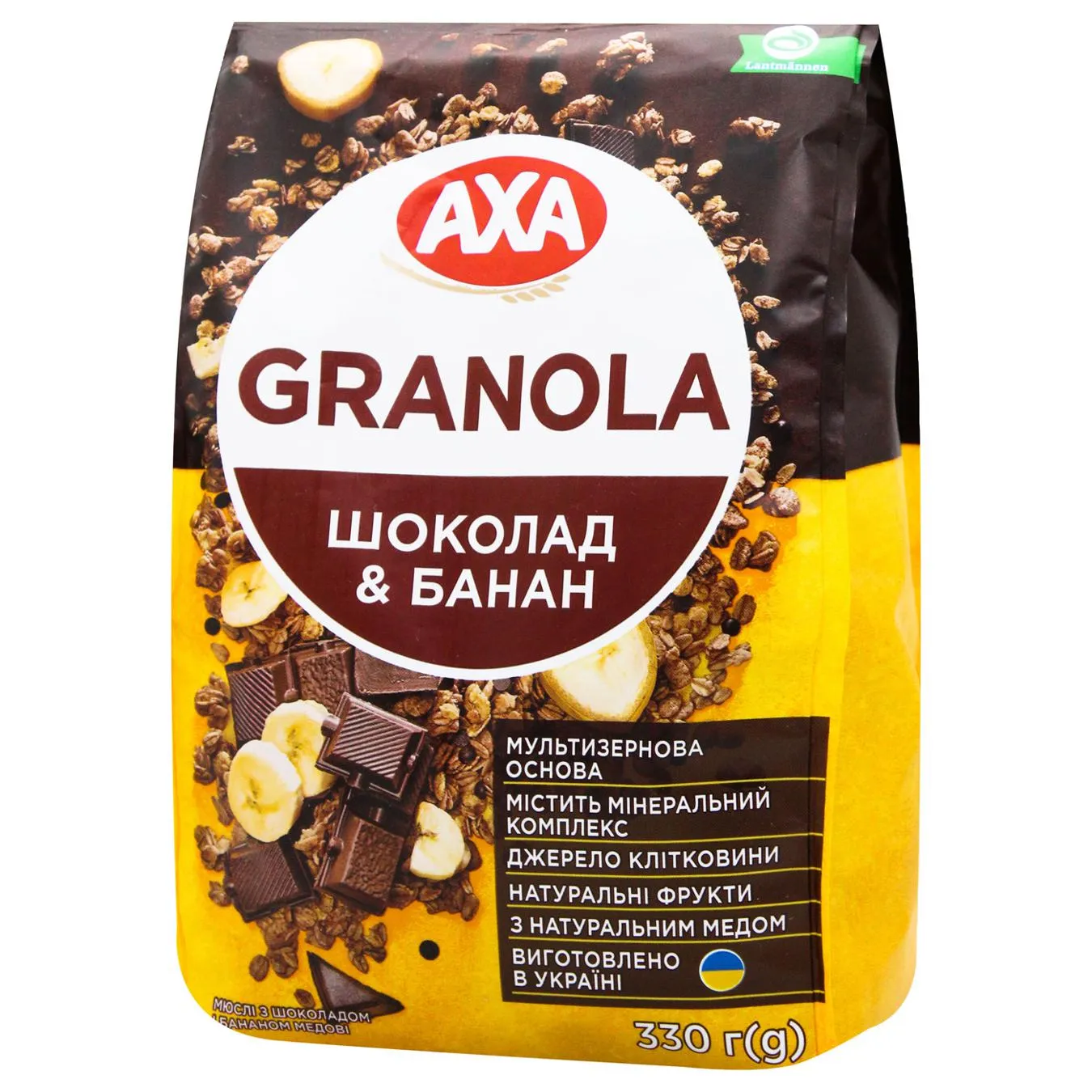 Гранола AXA з шоколадом і бананом 330г - Фото 4