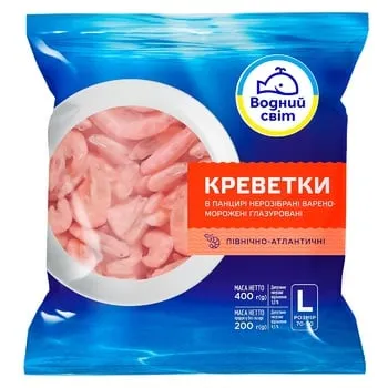 Креветки Водний Світ L 70/90 варено-морожені 400г - Photo 1