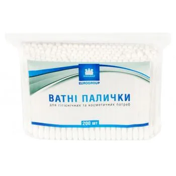 Ватні палички Eurogroup косметичні 200шт - Photo 1