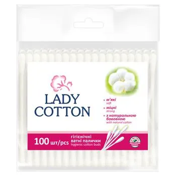 Палички ватні Lady Cotton в поліетиленовому пакеті 100шт - Photo 3