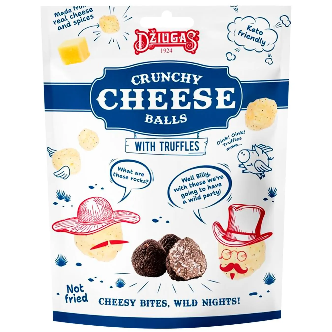 Кульки хруст. сух. сиру Dziugas 40г трюфелі (Литва) - Фото 1