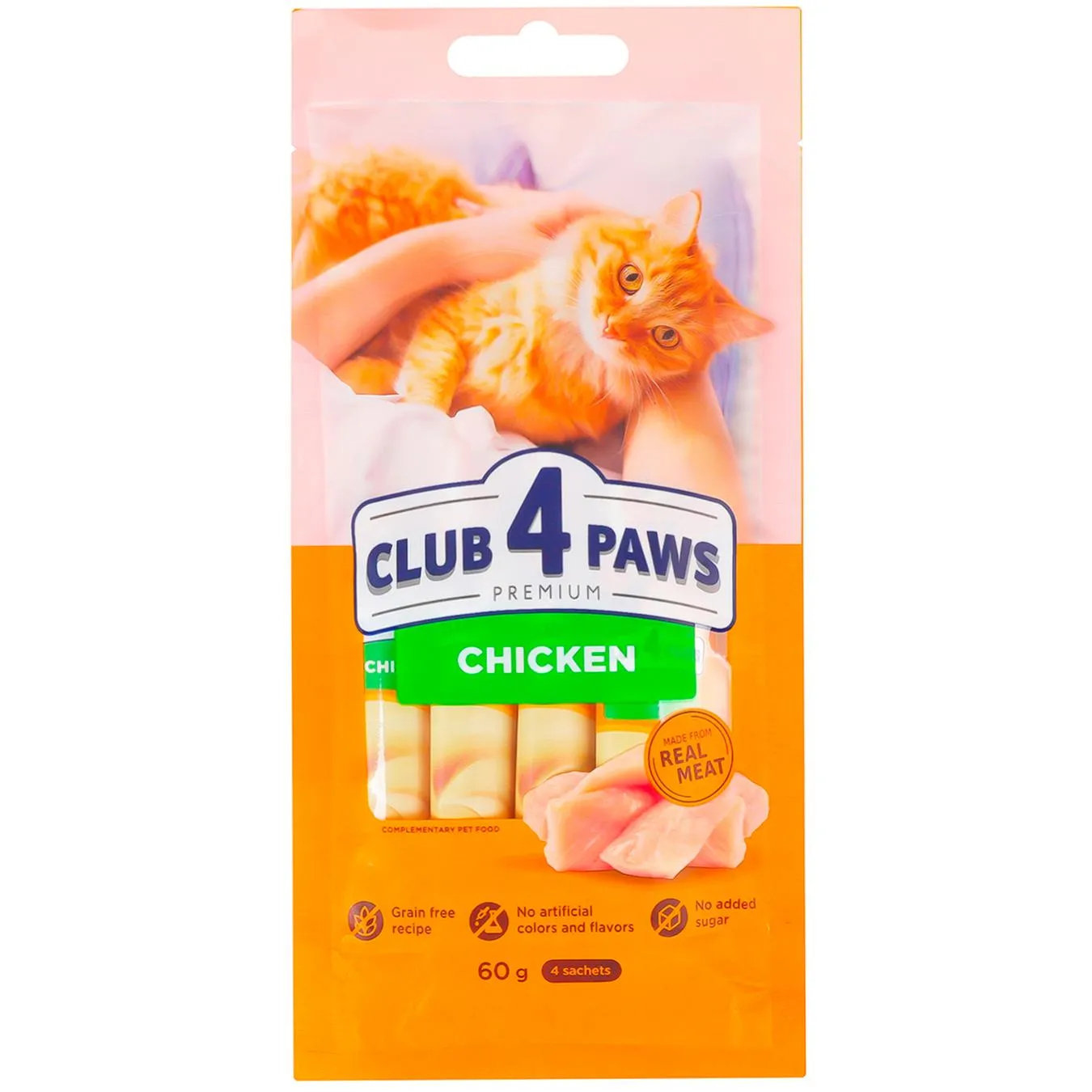 Ласощі кремові Club 4 Paws курка 4х15г - Фото 1