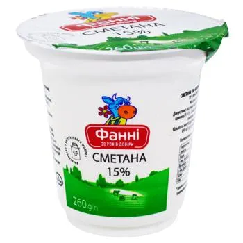 Сметана Фанні 15% 260г - Photo 1
