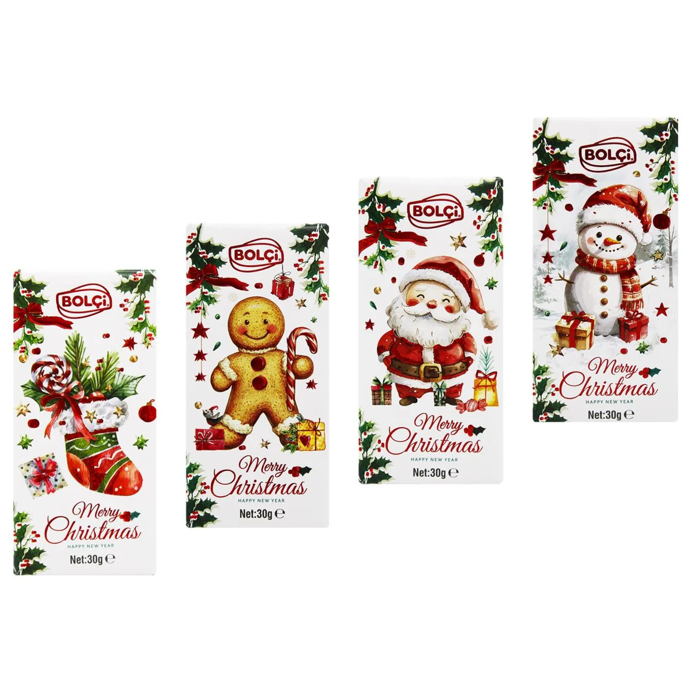 Шоколад молочний Bolçi Christmas 30г - Фото 1