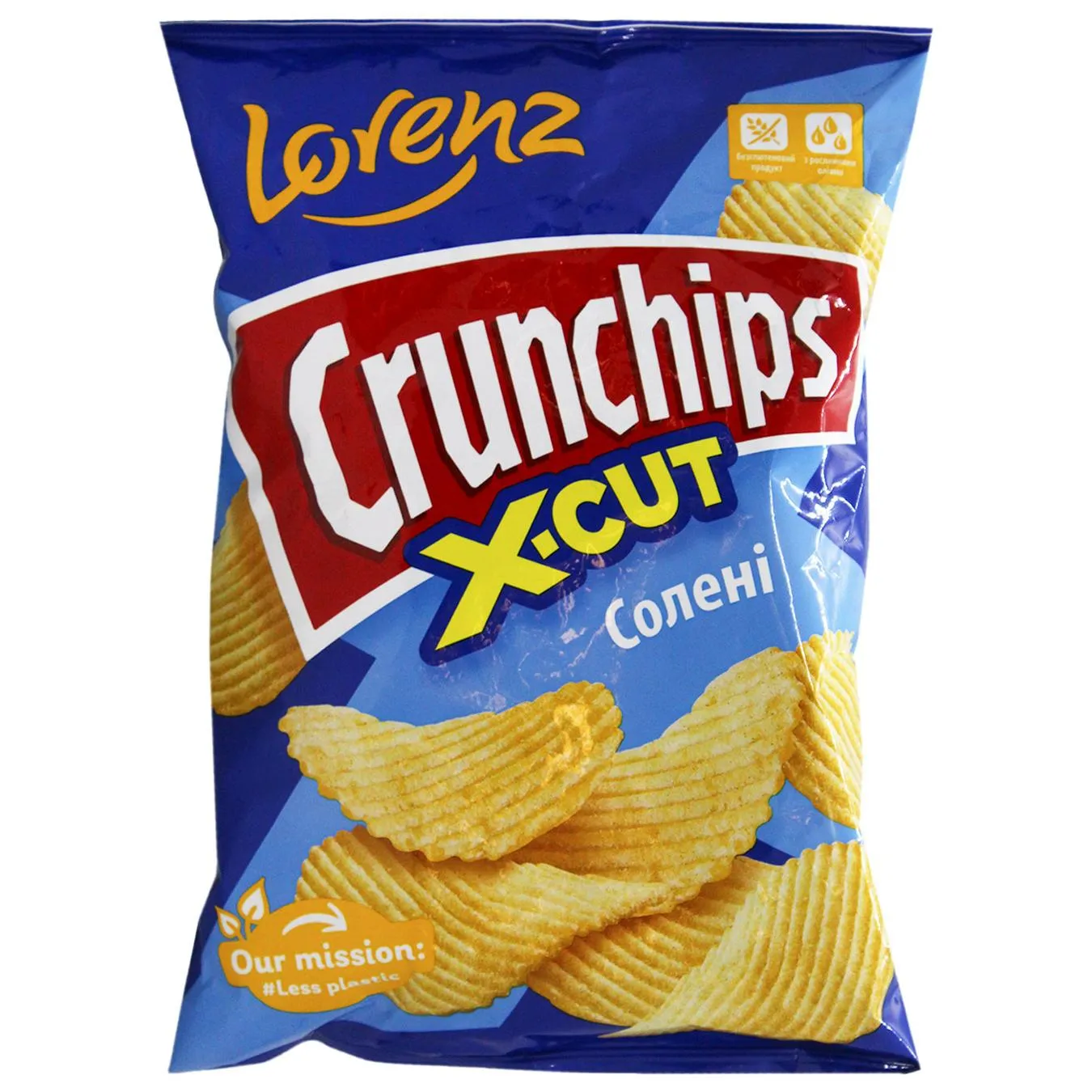 Чипси Lorenz Crunchips X-Cut з сіллю 110г - Фото 1