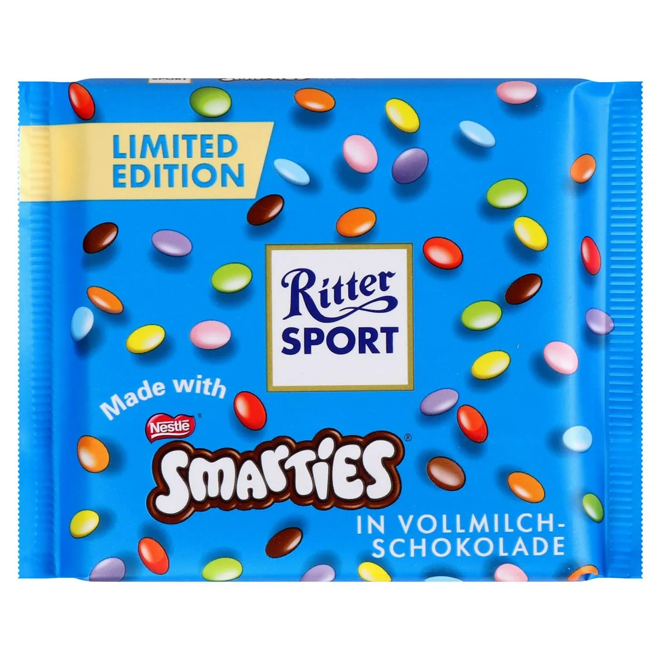 Шоколад молочний Ritter Sport з дропсом Smarties 100г - Фото 1