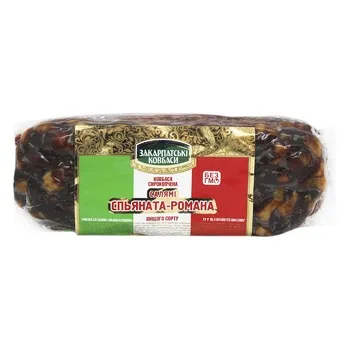 Ковбаса Закарпатські Ковбаси Салямі Спьяната-романа сирокопчена вищий сорт - Фото 3