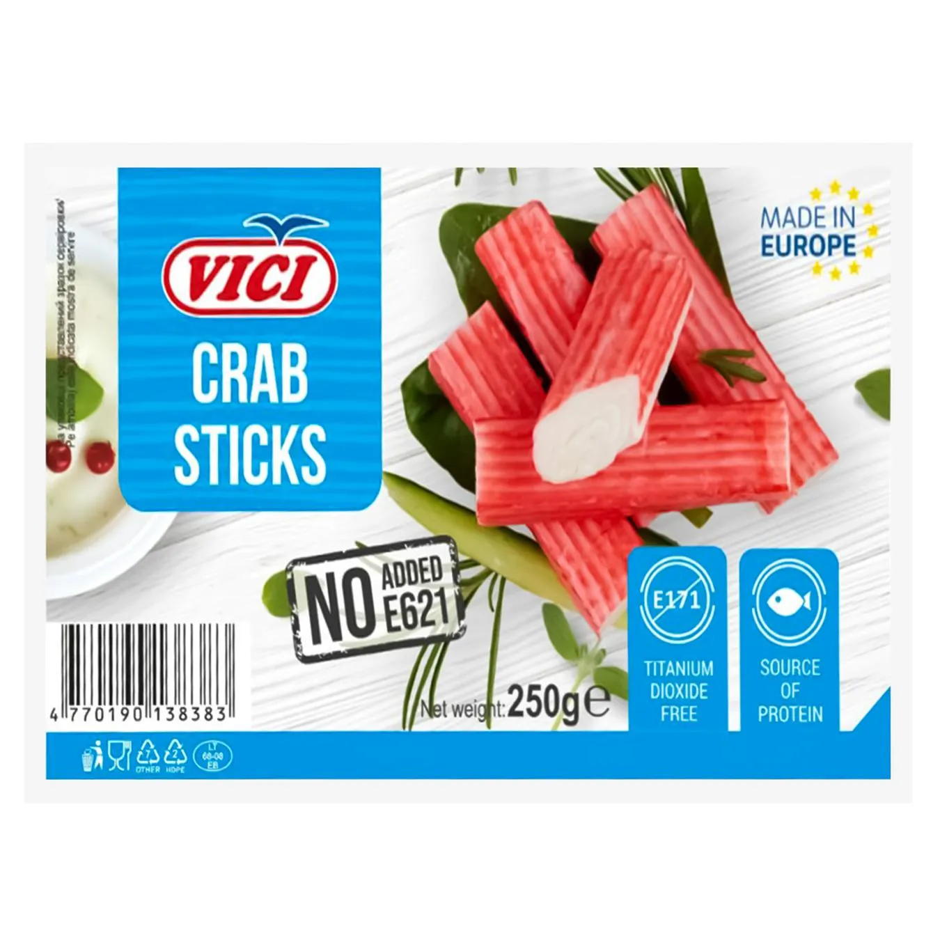 Крабові палички Vici Продукт із сурімі заморожені 250г - Фото 4