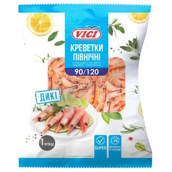 Креветки Vici в панцирі варено-морожені 90/120 1кг - Photo 1