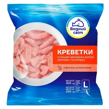 Креветки Водний Світ L 70/90 варено-морожені 400г - Photo 4
