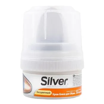 Крем-блиск Silver для взуття безбарвний 50мл - Фото 3