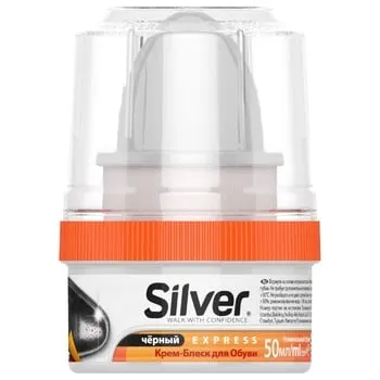 Крем-блиск для взуття Silver чорний 50мл - Photo 5