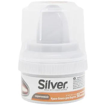 Крем-блиск Silver для взуття коричневий 50мл - Фото 3