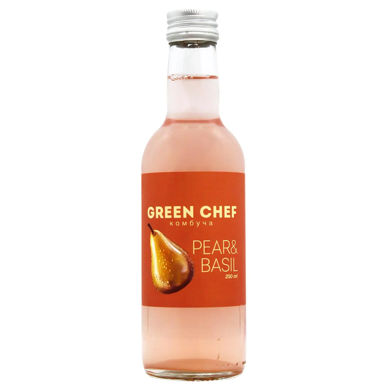 Комбуча Green Chef Pear&Basil Fizz 250мл - Фото 1