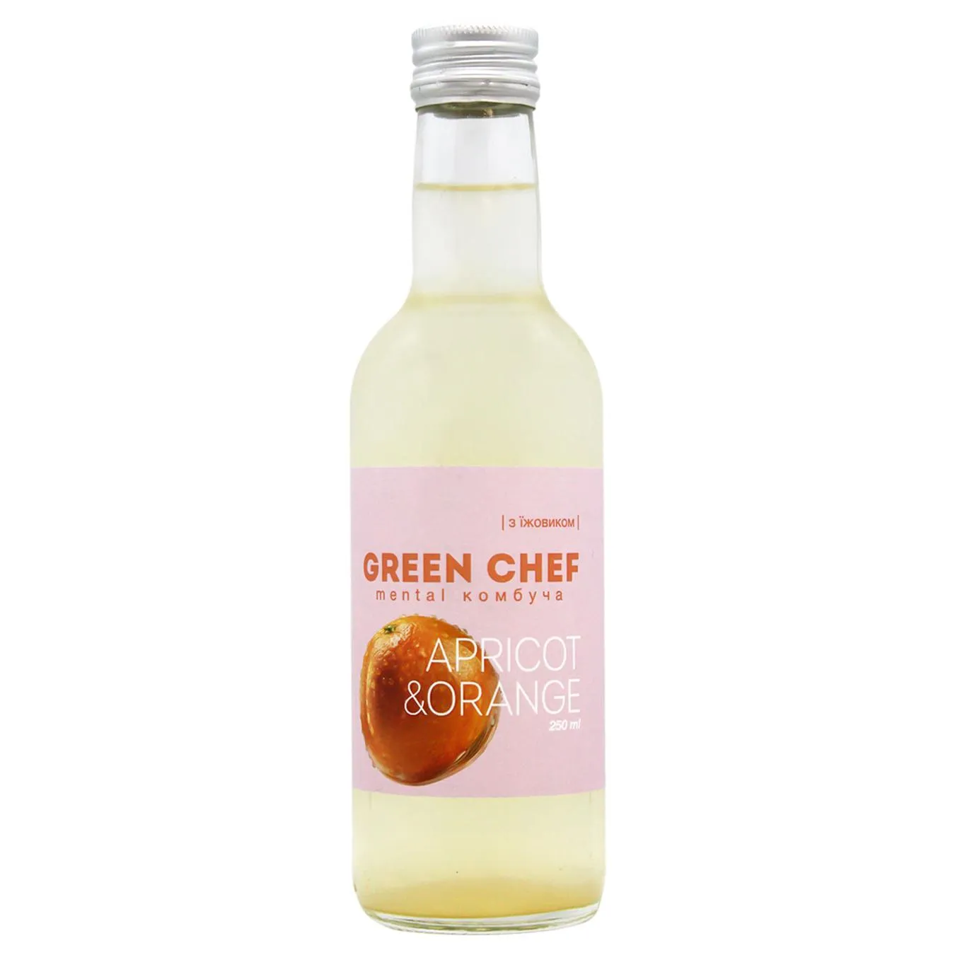 Комбуча Green Chef з їжовиком Apricot&Orange 250мл - Фото 1
