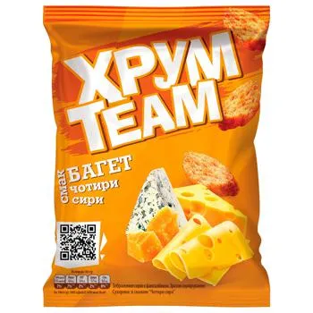 Сухарики ХрумTeam Багет Чотири сири 60г - Photo 1
