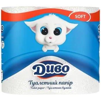 Туалетний папір Диво Soft 2-шаровий 4шт - Photo 1